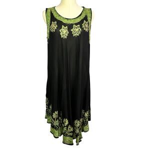 S.R FASHION black and green dress nwt one size light weight dress